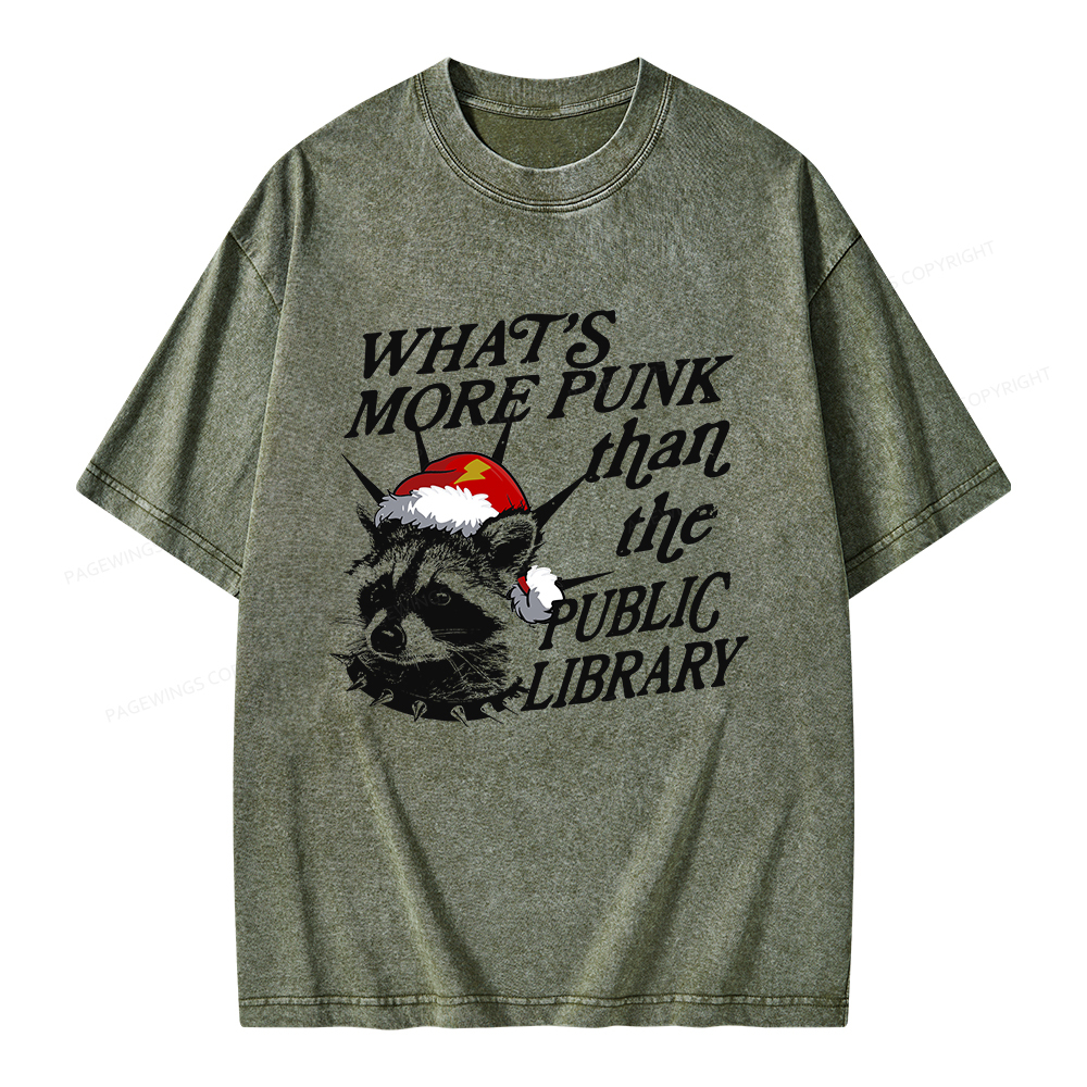 Pagewings What’s More Punk Than The Public Library Unisex Washed T-shirt
