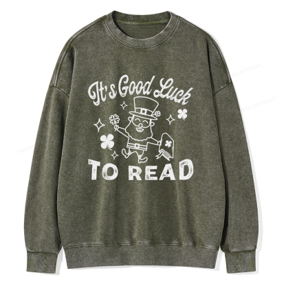 Pagewings  St. Patrick's day Librarian Shirt Library tshirt Unisex Washed Sweatshirt