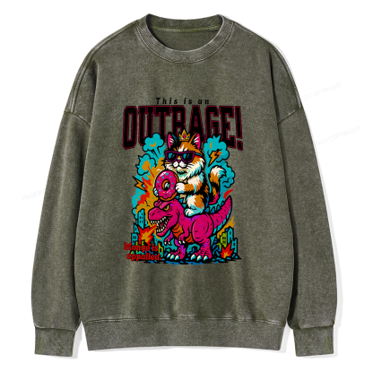 Pagewings This Is An Outrage Unisex Washed Sweatshirt