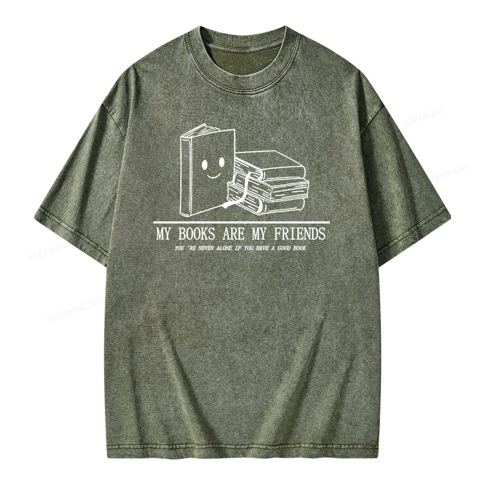 Pagewings The Books Are Friends T-Shirt Unisex Washed T-shirt