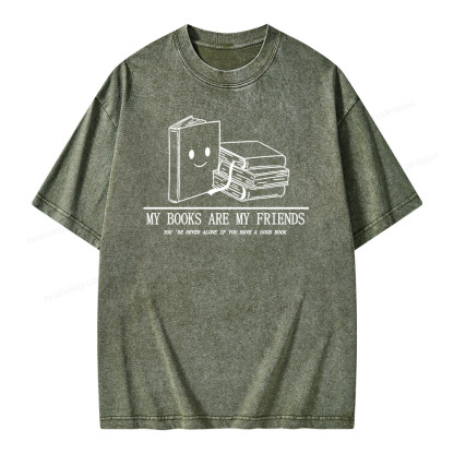 Pagewings The Books Are Friends T-Shirt Unisex Washed T-shirt