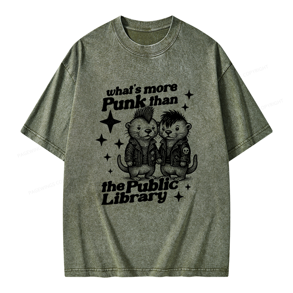 Pagewings What’s More Punk Than The Public Library Unisex Washed T-shirt