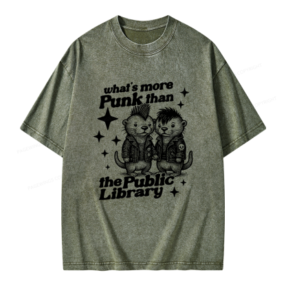 Pagewings What’s More Punk Than The Public Library Unisex Washed T-shirt
