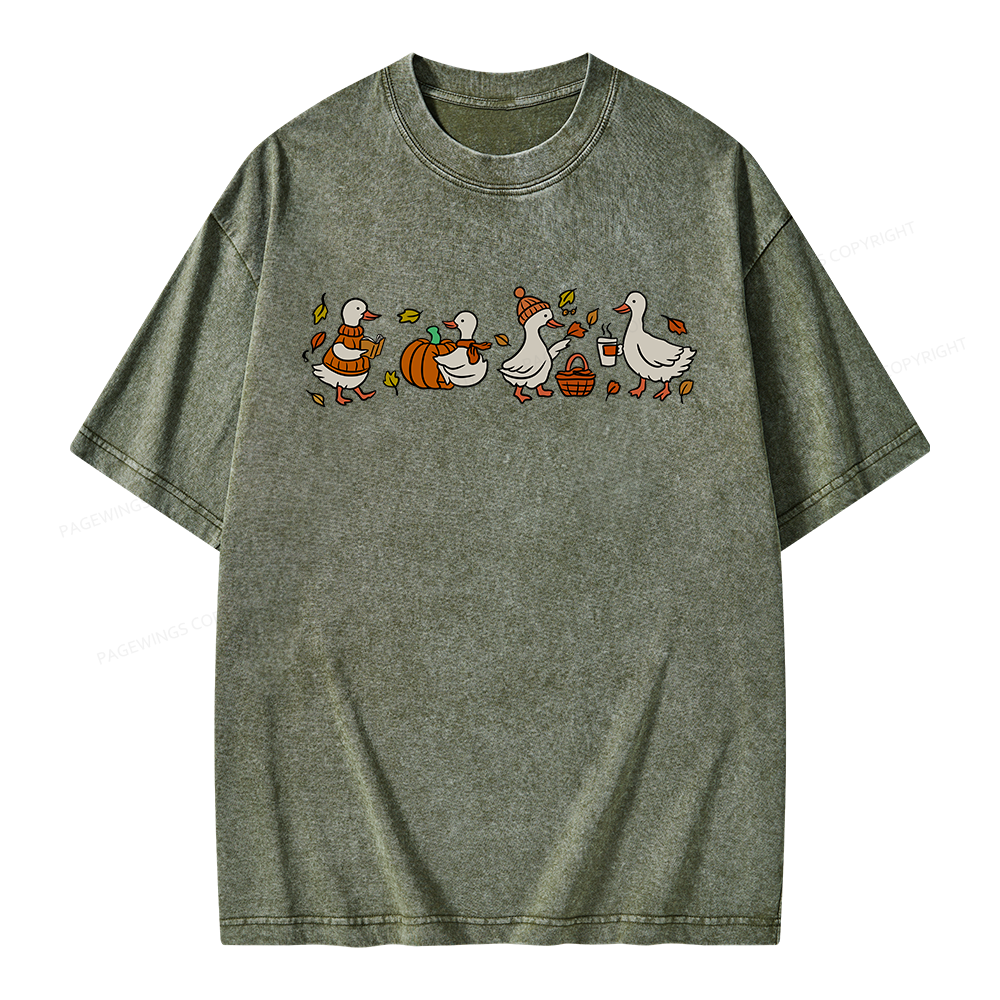Pagewings Cozy Fall Thanksgiving Unisex Washed T-shirt