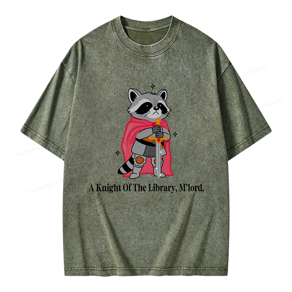 Pagewings A Knight Of The Library M’lord Unisex Washed T-shirt