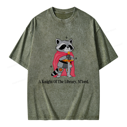 Pagewings A Knight Of The Library M’lord Unisex Washed T-shirt