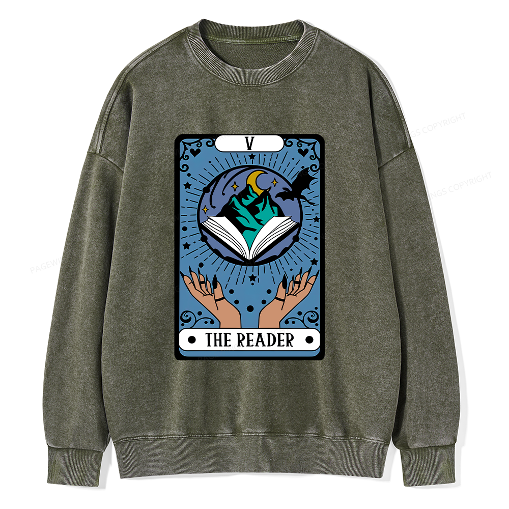 Pagewings The Reader Unisex Washed Sweatshirt
