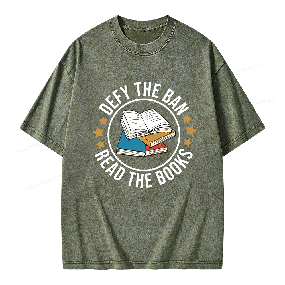 Pagewings Read Banned Books T-Shirt Unisex Washed T-shirt