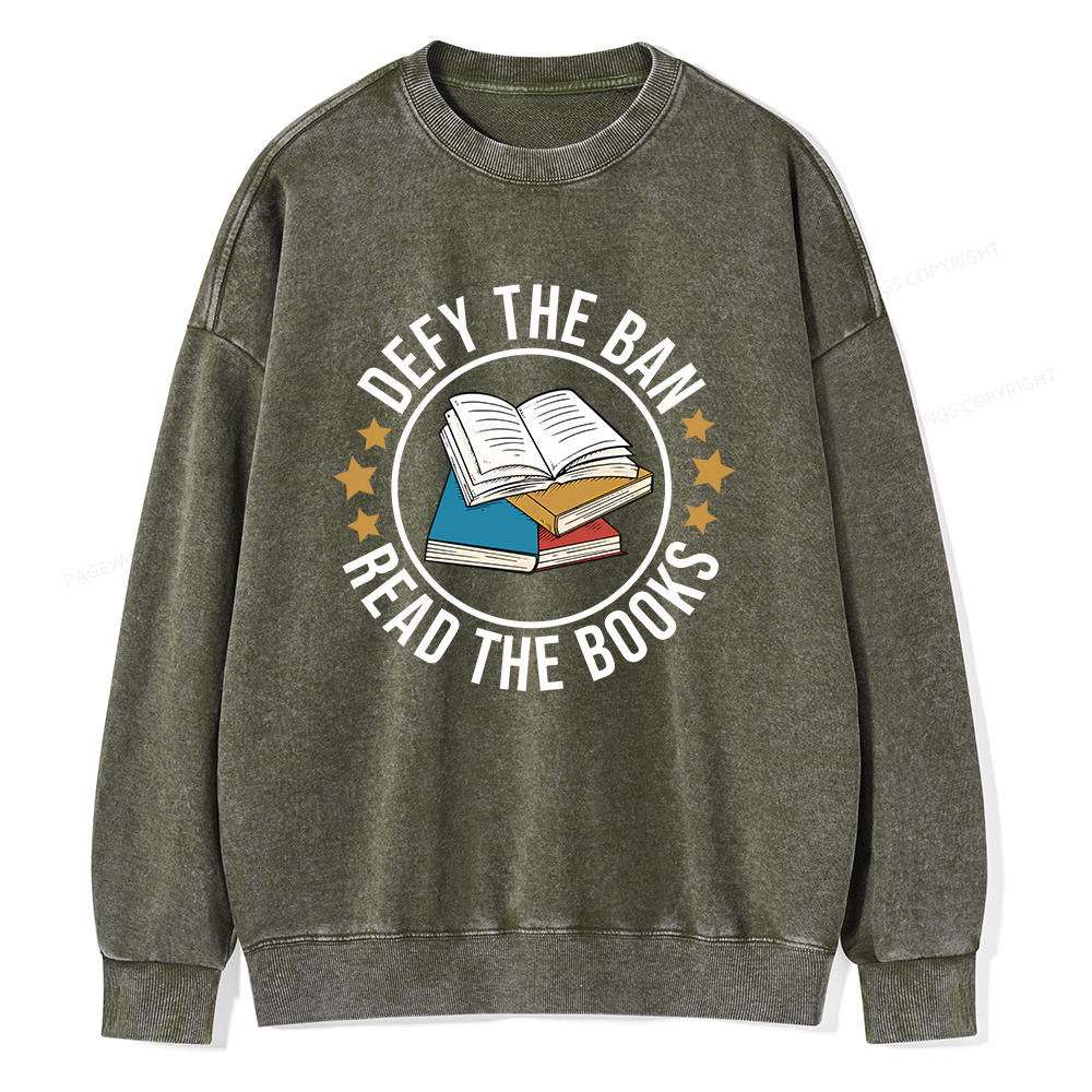 Pagewings Read Banned Books T-Shirt Unisex Washed Sweatshirt