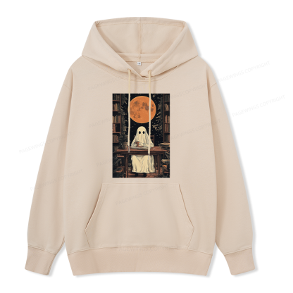 Pagewings Halloween Ghost Books Coffee Unisex Classic Hoodie