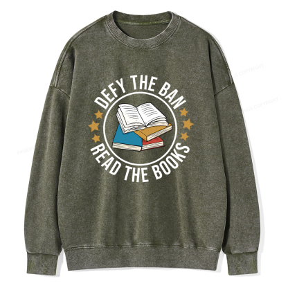 Pagewings Read Banned Books T-Shirt Unisex Washed Sweatshirt