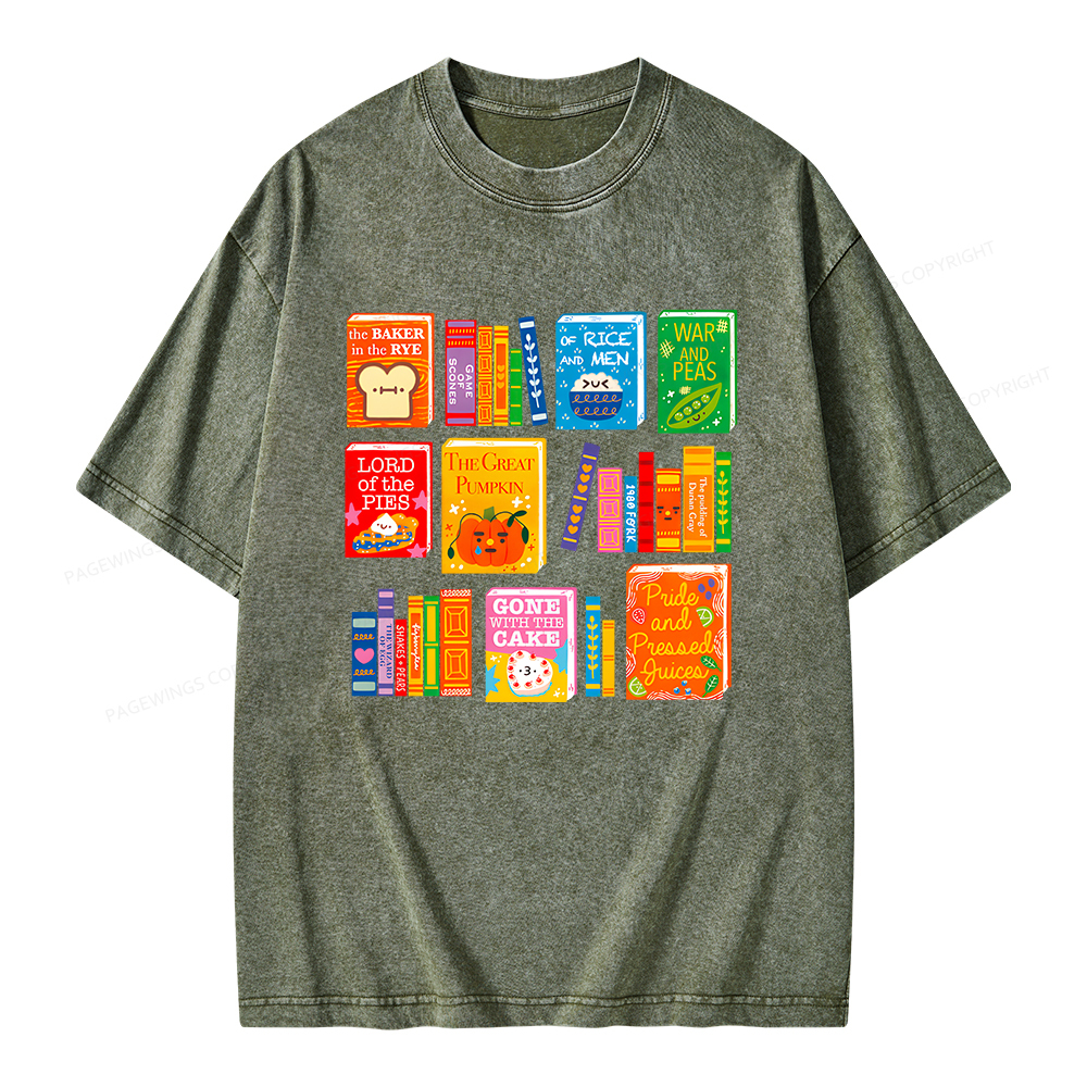 Pagewings Punny Books Unisex Washed T-shirt