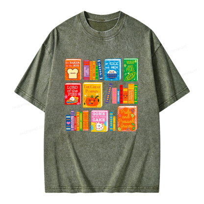 Pagewings Punny Books Unisex Washed T-shirt