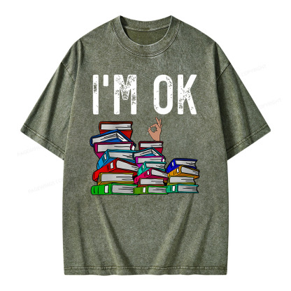 Pagewings Librarian Book Reader Funny Book Lover T Shirts Unisex Washed T-shirt