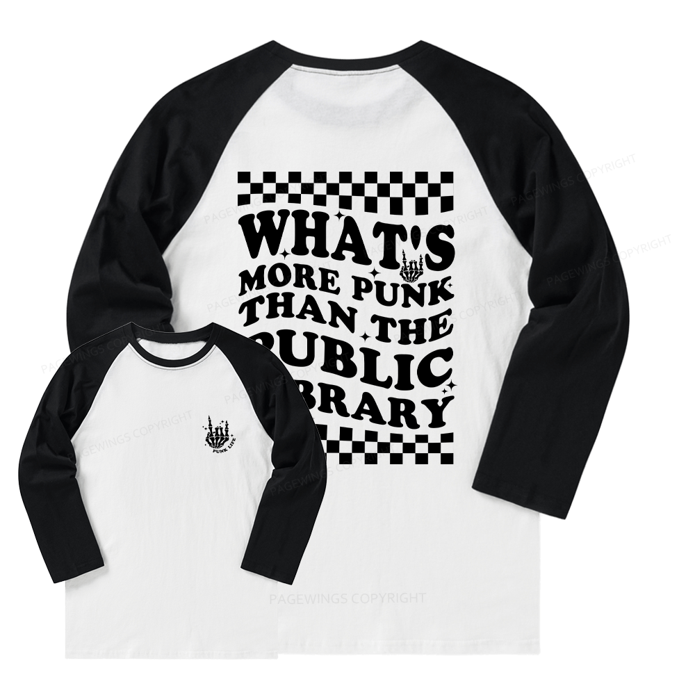 Pagewings Punk The Public Library Long Sleeve Raglan T-shirt