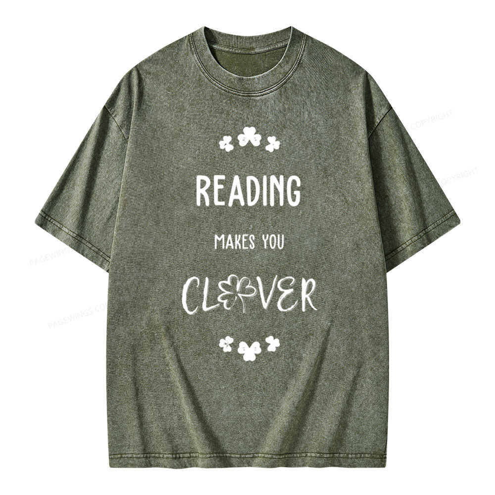 Pagewings Reading makes you clevr Unisex Washed T-shirt