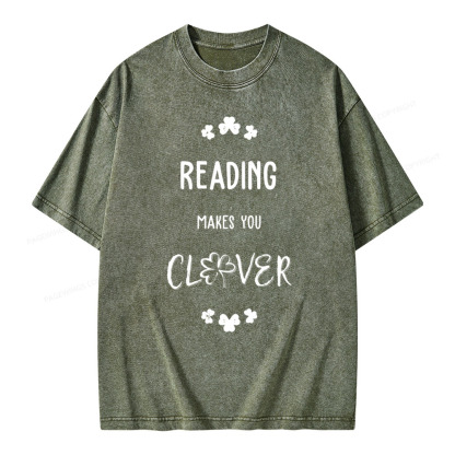Pagewings Reading makes you clevr Unisex Washed T-shirt