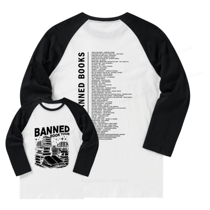 Pagewings Banned Books Tour Long Sleeve Raglan T-shirt