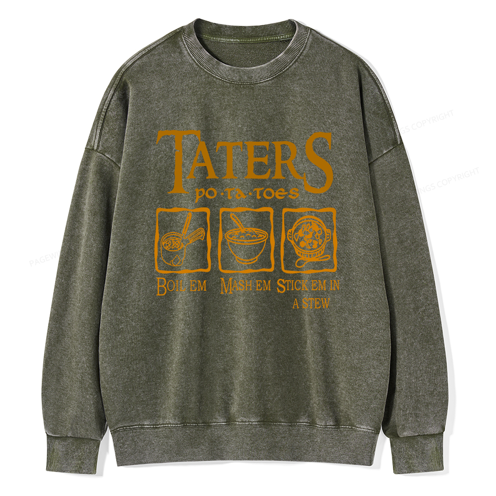 Pagewings Taters PoTaToes Unisex Washed Sweatshirt