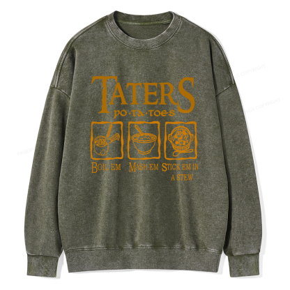 Pagewings Taters PoTaToes Unisex Washed Sweatshirt