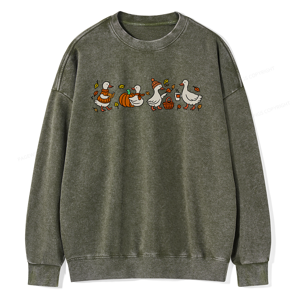 Pagewings Cozy Fall Thanksgiving Unisex Washed Sweatshirt