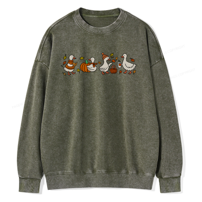 Pagewings Cozy Fall Thanksgiving Unisex Washed Sweatshirt