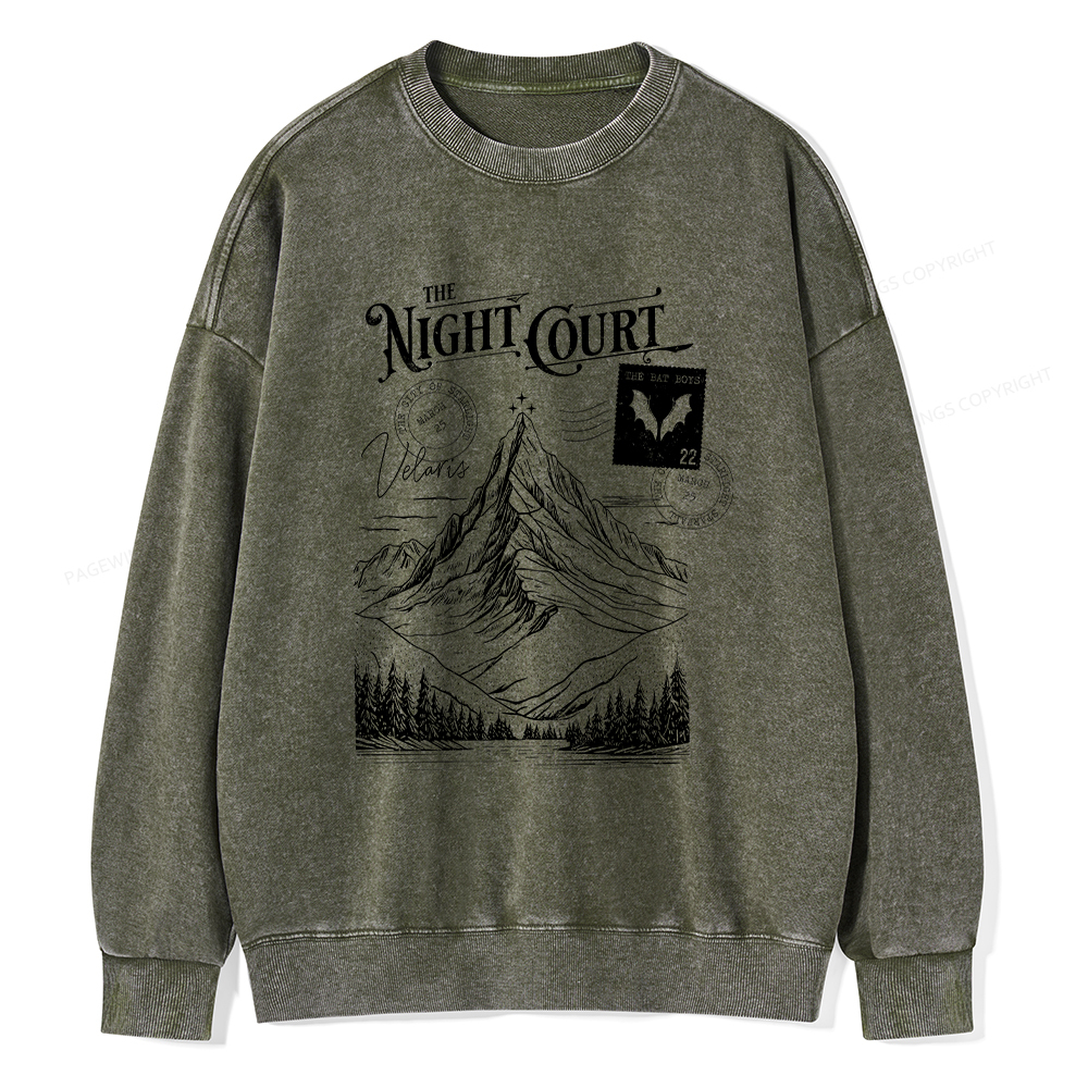 Pagewings  The Night Court Unisex Washed Sweatshirt