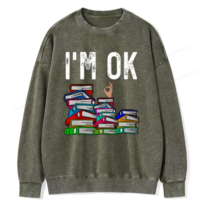 Pagewings Librarian Book Reader Funny Book Lover T Shirts Unisex Washed Sweatshirt