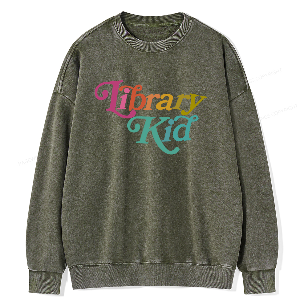 Pagewings Library Shirt Librarian Shirt Unisex Washed Sweatshirt