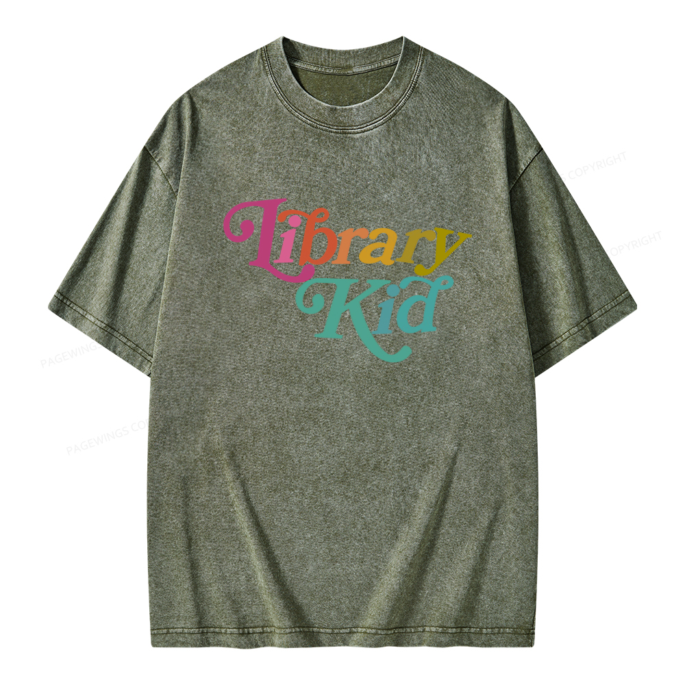 Pagewings Library Shirt Librarian Shirt Unisex Washed T-shirt