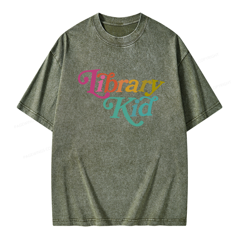 Pagewings Library Shirt Librarian Shirt Unisex Washed T-shirt