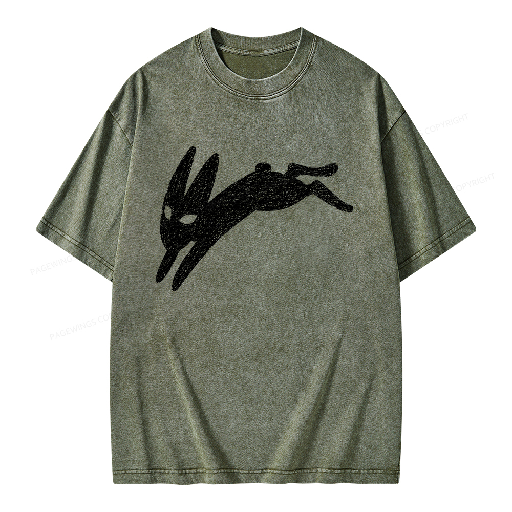 Pagewings Death Bunny Unisex Washed T-shirt