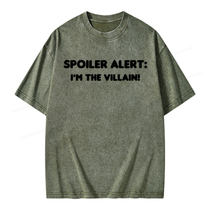Pagewings Spoiler Alert: I'm The Villain Unisex Washed T-shirt