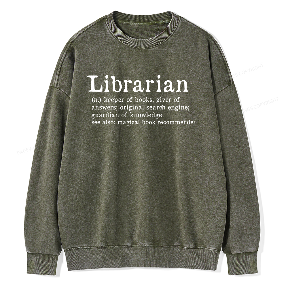 Pagewings Librarian Unisex Washed Sweatshirt