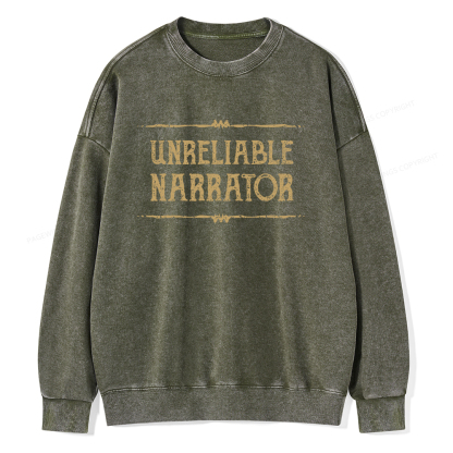 Pagewings Unreliable Narrator Unisex Washed Sweatshirt