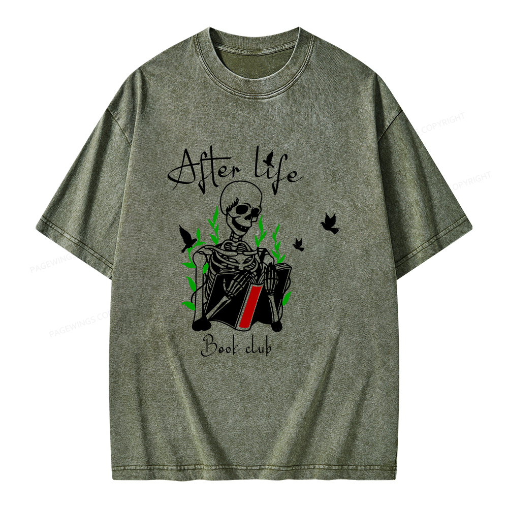Pagewings Afterlife Book Club Unisex Washed T-shirt
