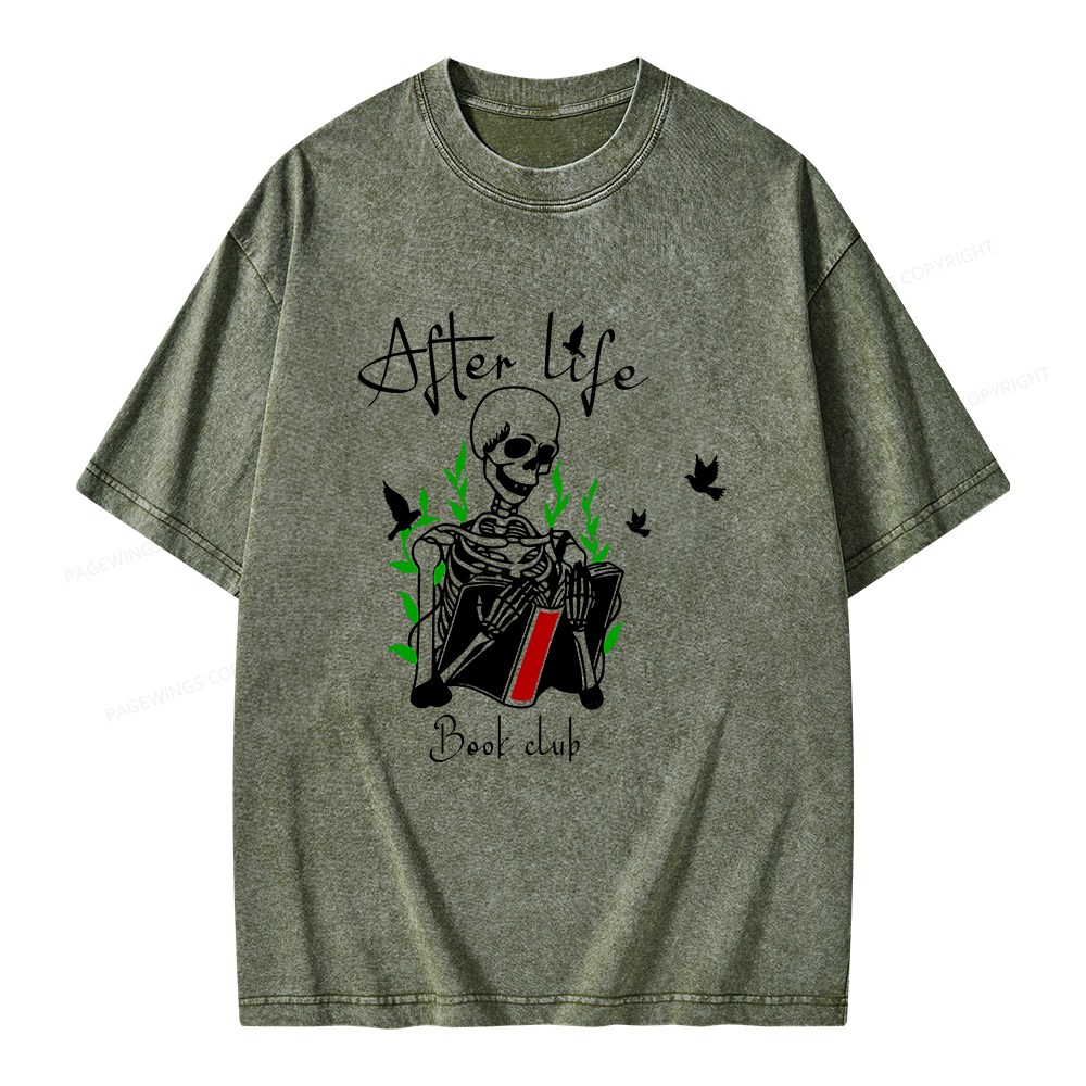 Pagewings Afterlife Book Club Unisex Washed T-shirt