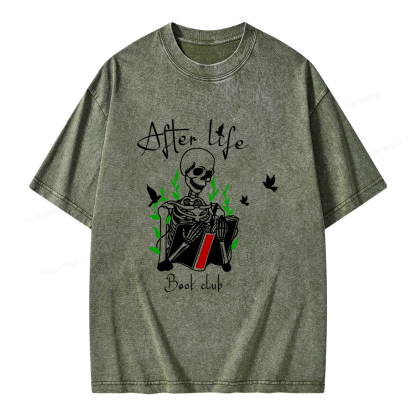 Pagewings Afterlife Book Club Unisex Washed T-shirt