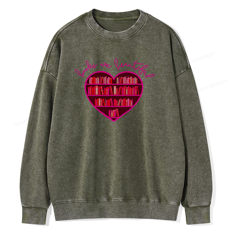 Pagewings Book Lover's T Shirts Unisex Washed Sweatshirt