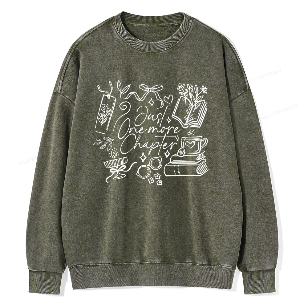 Pagewings Just one more chapter Unisex Washed Sweatshirt