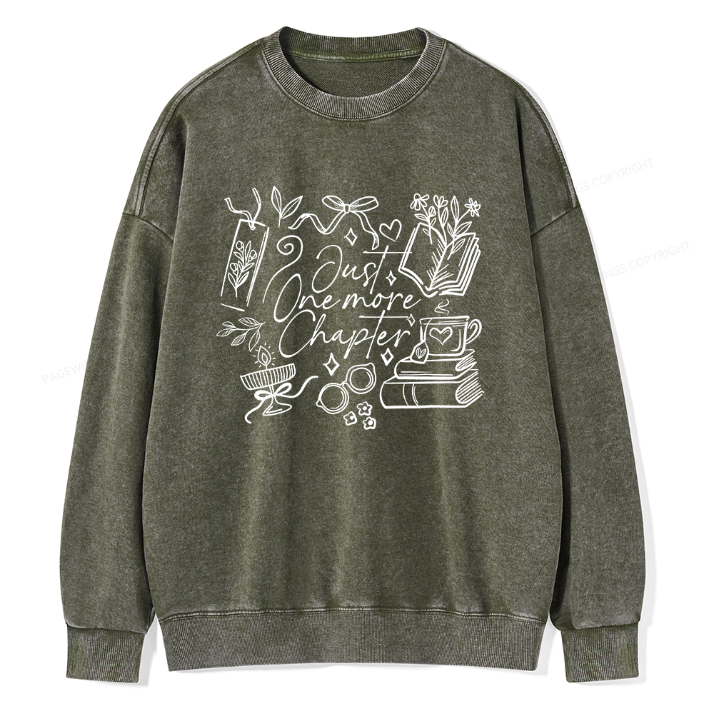 Pagewings Just one more chapter Unisex Washed Sweatshirt