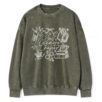 Pagewings Just one more chapter Unisex Washed Sweatshirt