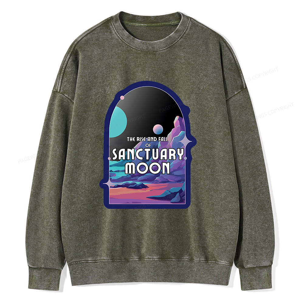 Pagewings Sanctuary Moon Unisex Washed Sweatshirt