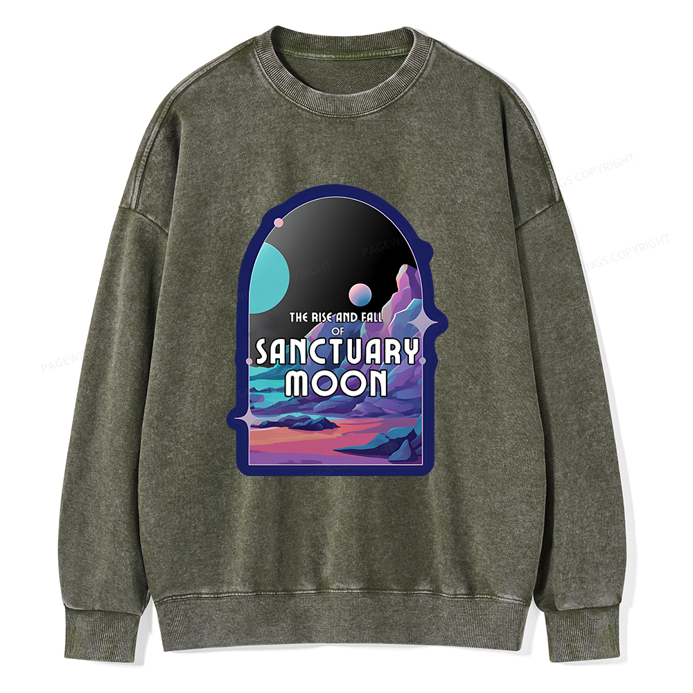 Pagewings Sanctuary Moon Unisex Washed Sweatshirt