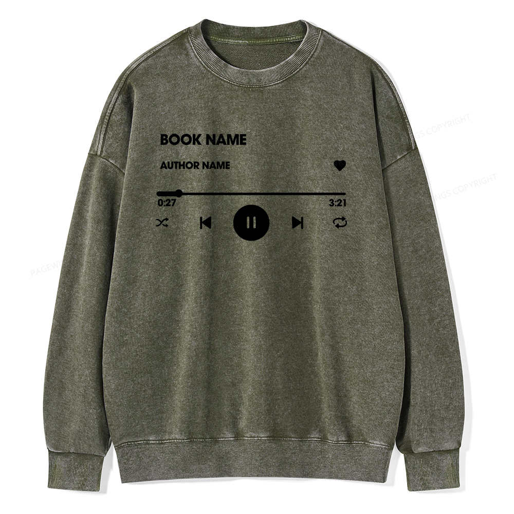 Pagewings Personalized Book Name Unisex Washed Sweatshirt