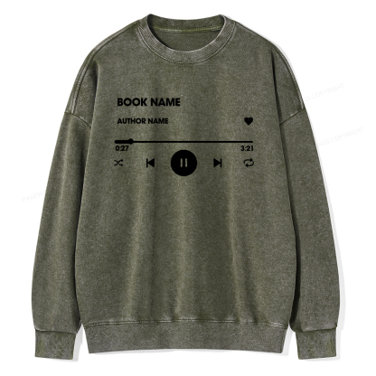Pagewings Personalized Book Name Unisex Washed Sweatshirt