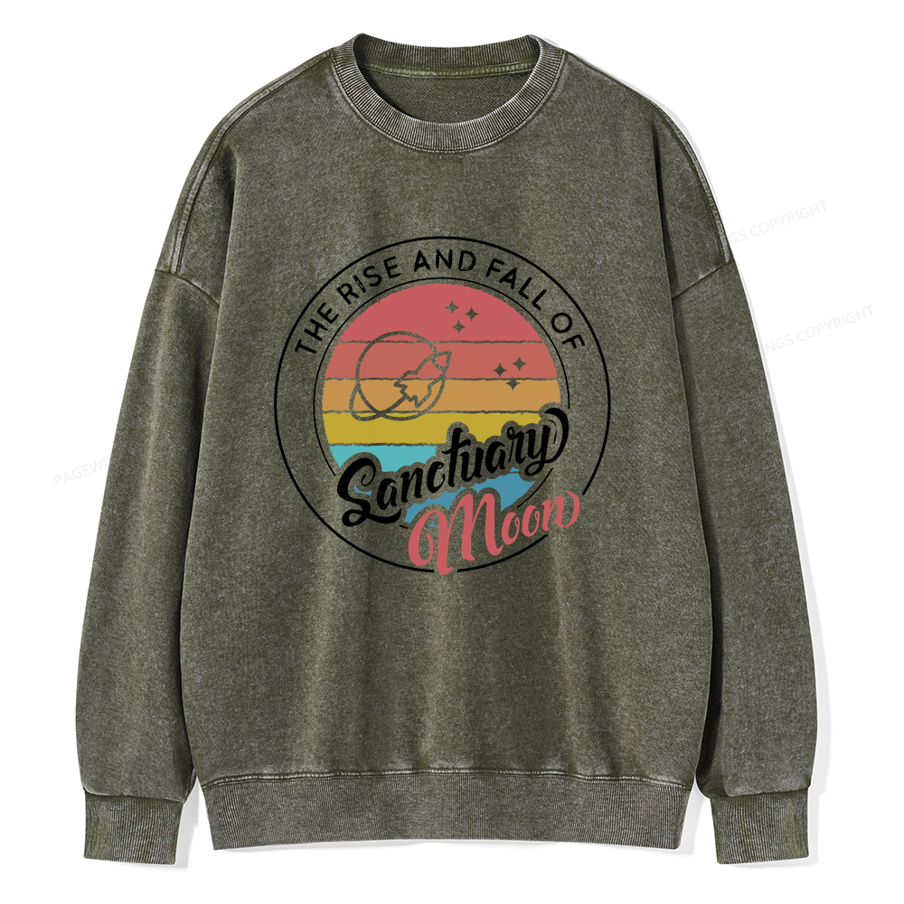 Pagewings The Rise and Fall of Sanctuary Moon Unisex Washed Sweatshirt