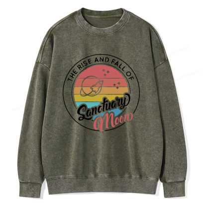 Pagewings The Rise and Fall of Sanctuary Moon Unisex Washed Sweatshirt