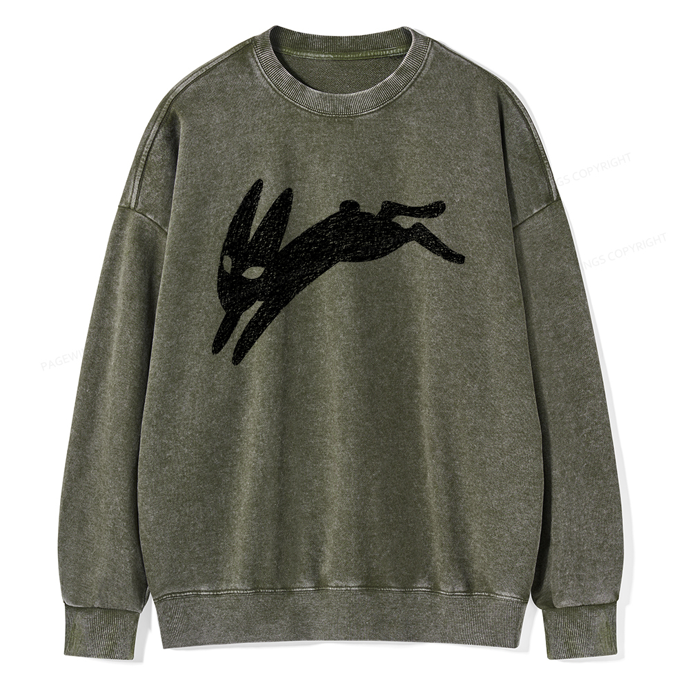 Pagewings Death Bunny Unisex Washed Sweatshirt