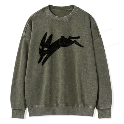 Pagewings Death Bunny Unisex Washed Sweatshirt